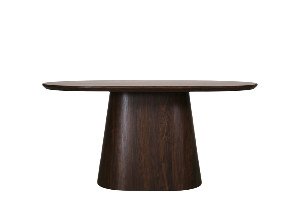 Eettafel Japandi ovaal Saga 160cm walnoot MDF