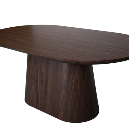 Eettafel Japandi ovaal Saga 180cm walnoot MDF