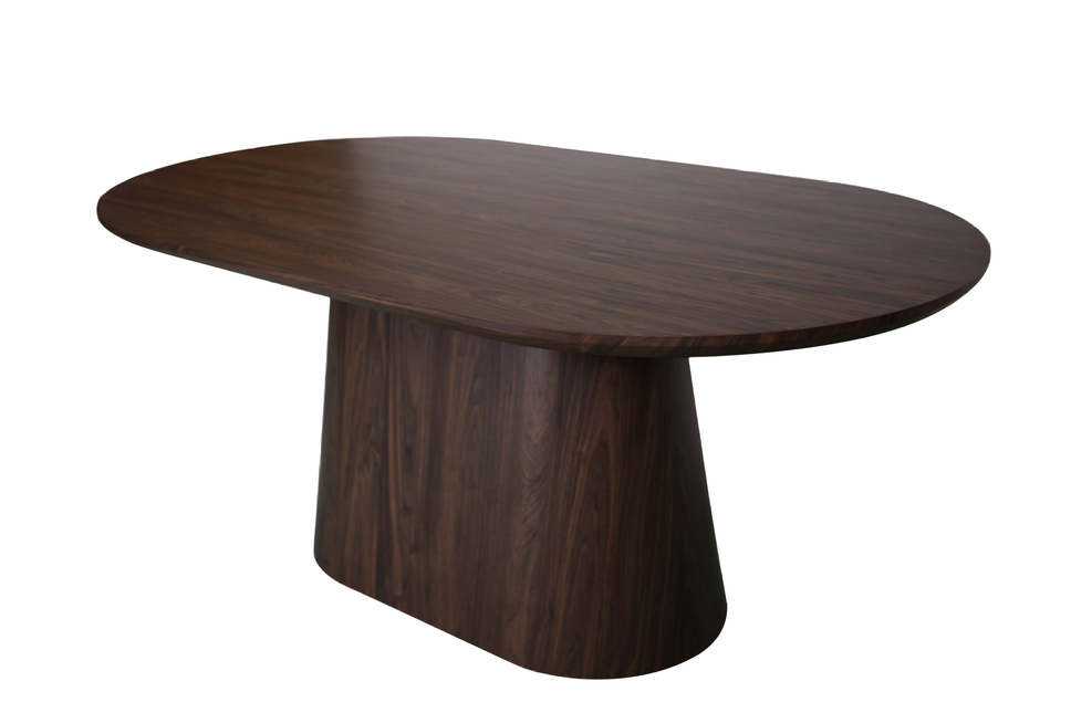 Eettafel Japandi ovaal Saga 180cm walnoot MDF