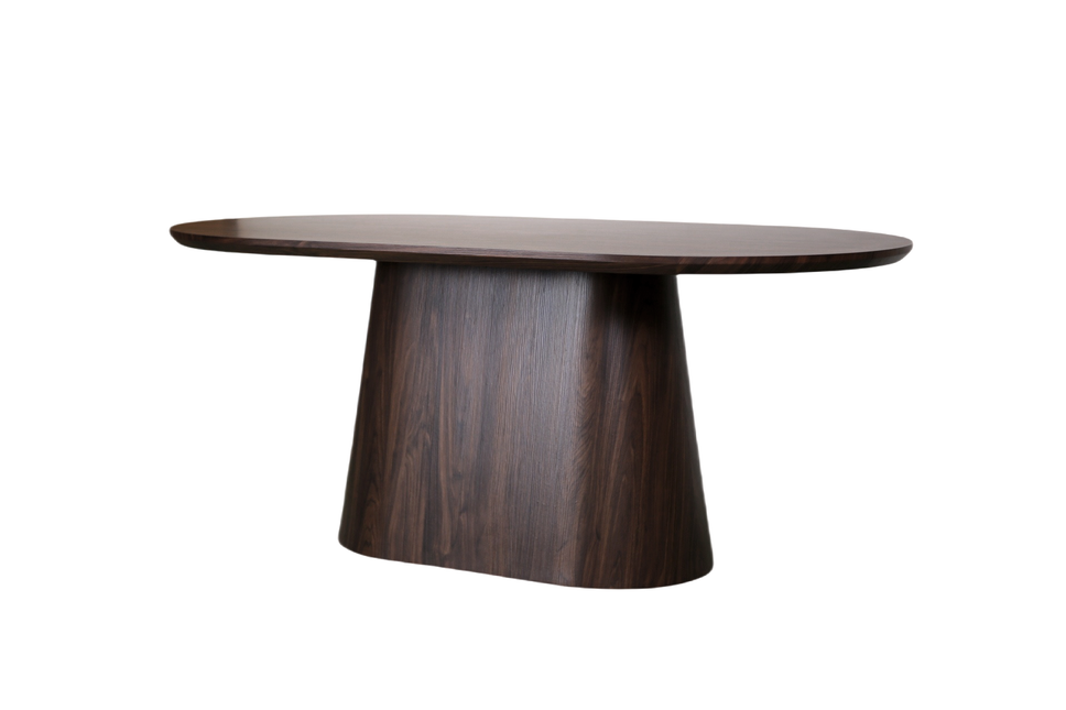 Eettafel Japandi ovaal Saga 180cm walnoot MDF