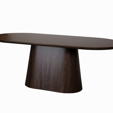 Eettafel Japandi ovaal Saga 210cm walnoot MDF