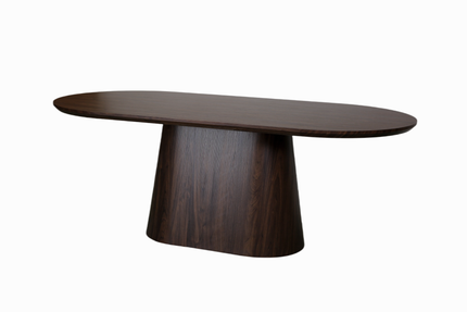 Eettafel Japandi ovaal Saga 210cm walnoot MDF