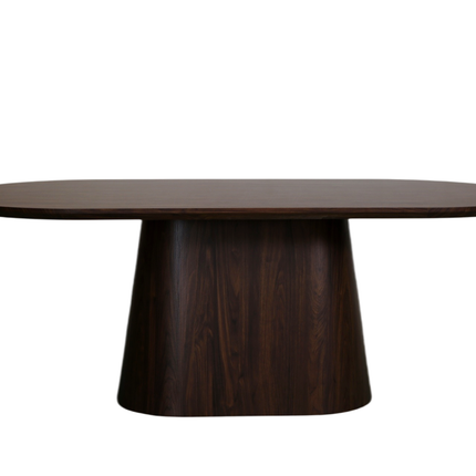 Eettafel Japandi ovaal Saga 210cm walnoot MDF