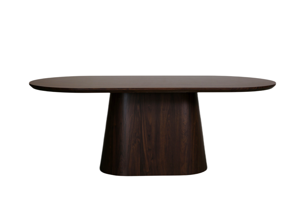 Eettafel Japandi ovaal Saga 210cm walnoot MDF