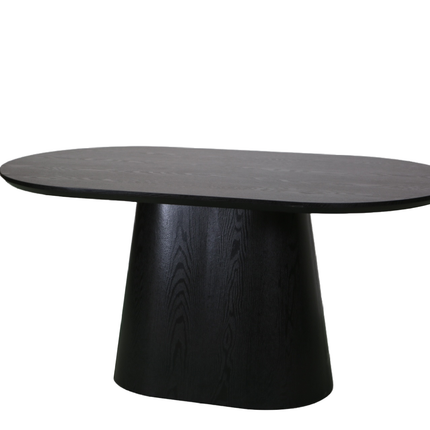 Eettafel Japandi ovaal Saga 160cm zwart MDF