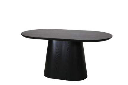 Eettafel Japandi ovaal Saga 160cm zwart MDF