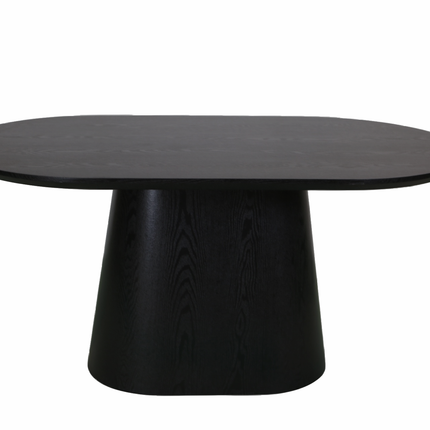 Eettafel Japandi ovaal Saga 160cm zwart MDF