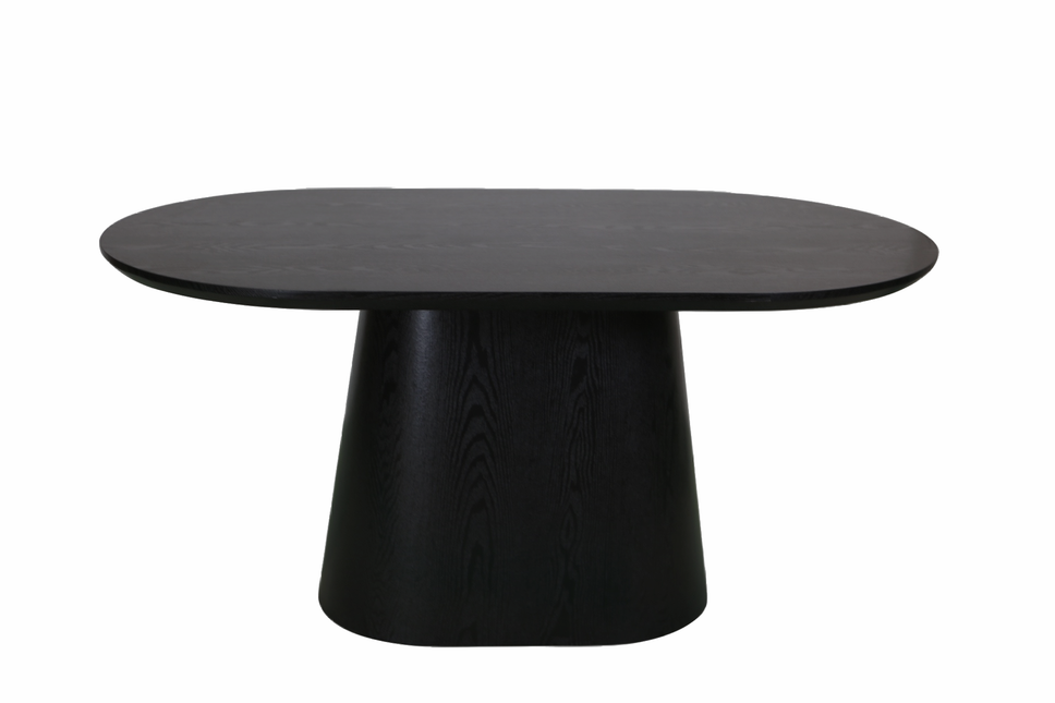 Eettafel Japandi ovaal Saga 160cm zwart MDF