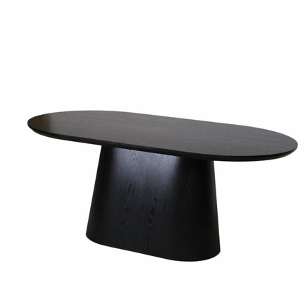 Eettafel Japandi ovaal Saga 180cm zwart MDF