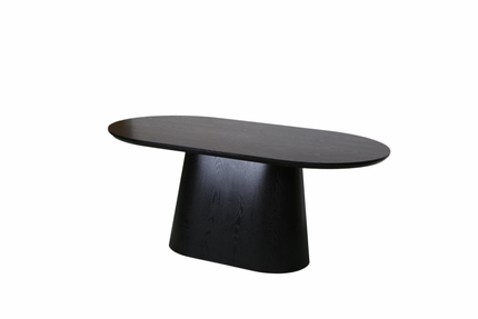 Eettafel Japandi ovaal Saga 180cm zwart MDF