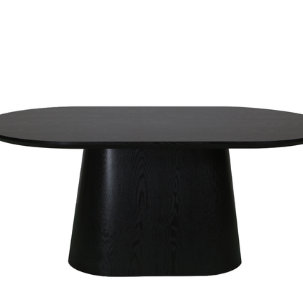 Eettafel Japandi ovaal Saga 180cm zwart MDF