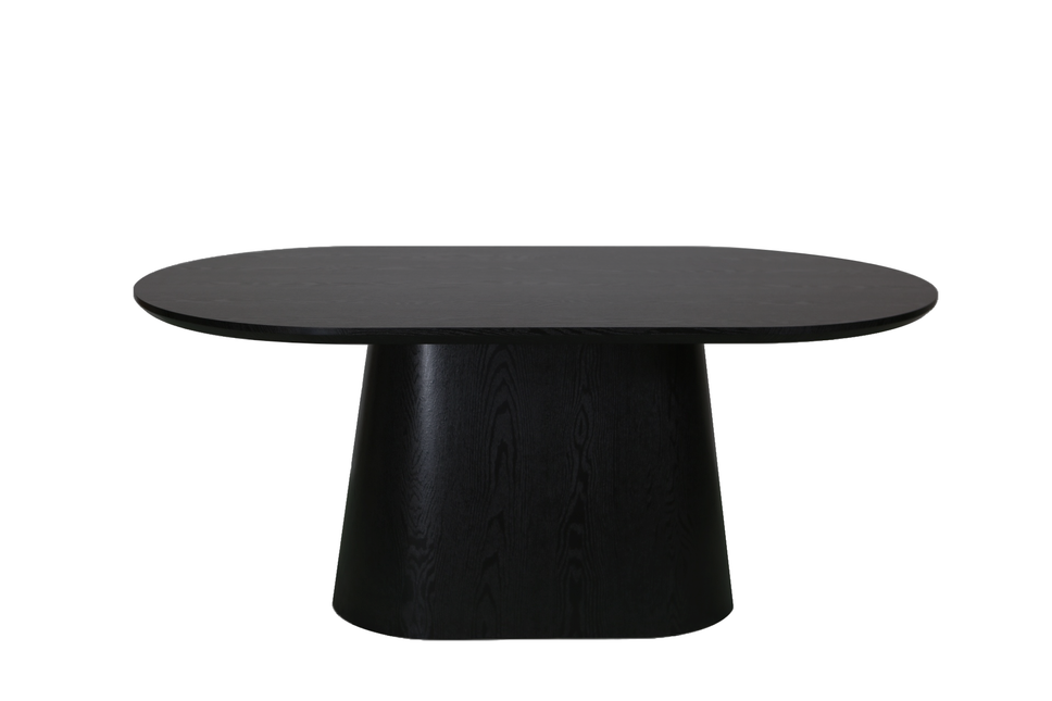 Eettafel Japandi ovaal Saga 180cm zwart MDF