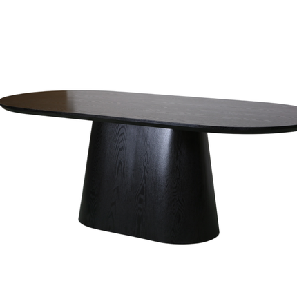 Eettafel Japandi ovaal Saga 210cm zwart MDF