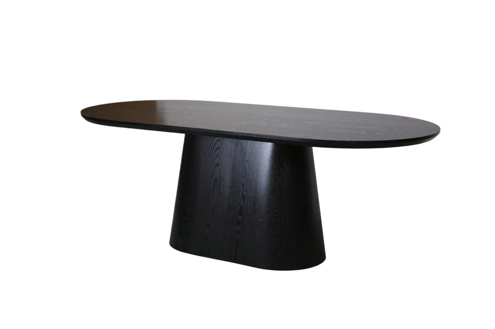 Eettafel Japandi ovaal Saga 210cm zwart MDF