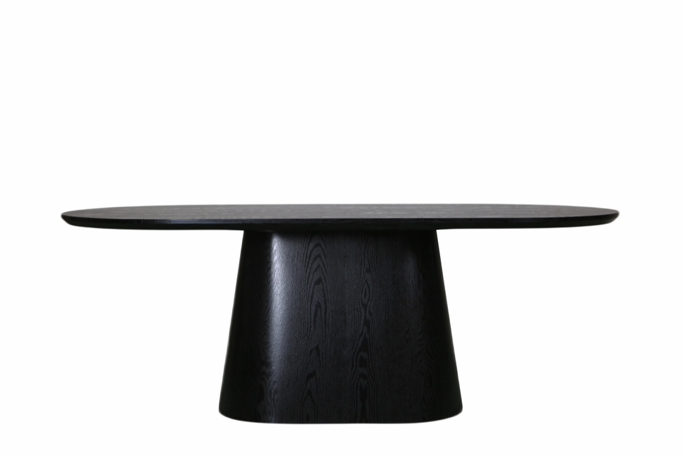 Eettafel Japandi ovaal Saga 210cm zwart MDF