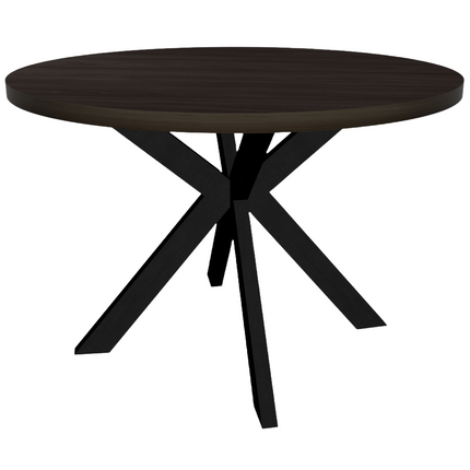 Eettafel Sanne rond 120cm eiken zwart melamine