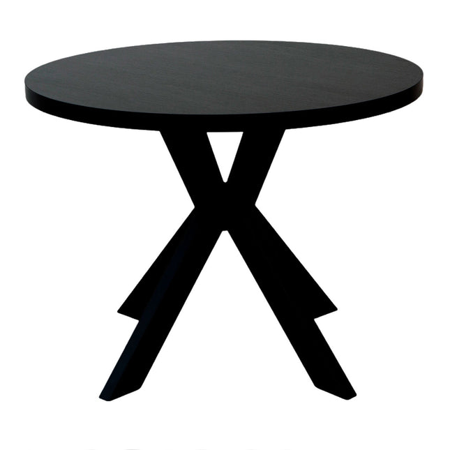 Eettafel Sanne rond 100cm zwart melamine