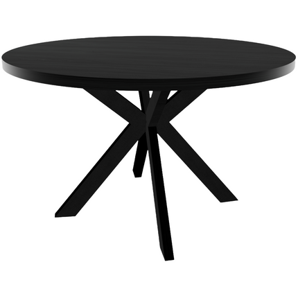 Eettafel Sanne rond 130cm zwart melamine