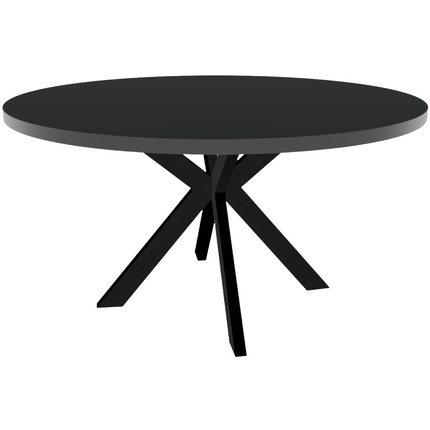 Eettafel Sanne rond 150cm zwart melamine