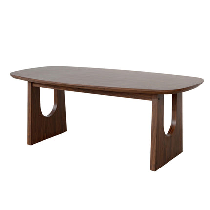 Eettafel Japandi deens ovaal Sano 200cm walnoot MDF