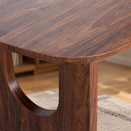Eettafel Japandi deens ovaal Sano 200cm walnoot MDF
