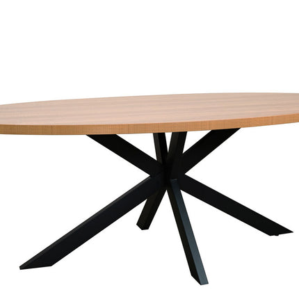 Eettafel ovaal melamine 240cm Tommy lichtbruin ovale tafel