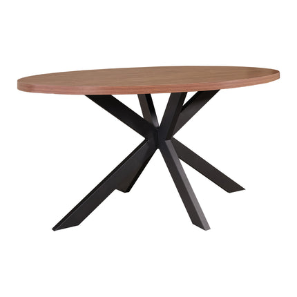 Eettafel Tommy ovaal 160cm bruin melamine