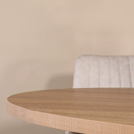 Eettafel Tommy ovaal 160cm lichtbruin melamine