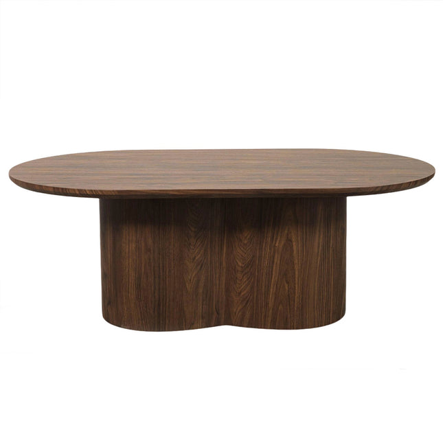 Salontafel Japandi ovaal walnoot MDF 120cm Rumi