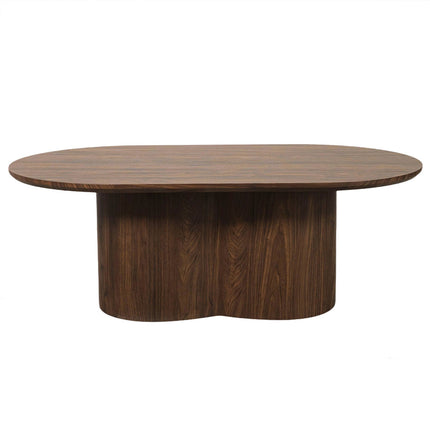 Salontafel Japandi ovaal walnoot MDF 120cm Rumi
