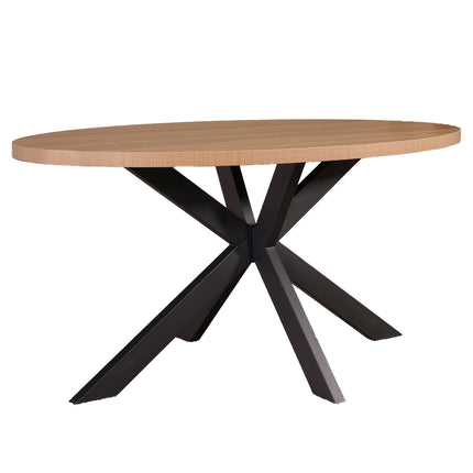 Eettafel Tommy ovaal 160cm lichtbruin melamine