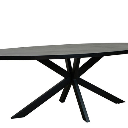 Eettafel ovaal melamine 240cm Tommy zwart ovale tafel