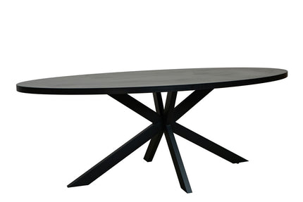 Eettafel ovaal melamine 240cm Tommy zwart ovale tafel