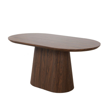 Eettafel Japandi ovaal Troy 160cm walnoot MDF