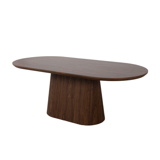 Eettafel Japandi ovaal Troy 210cm walnoot MDF