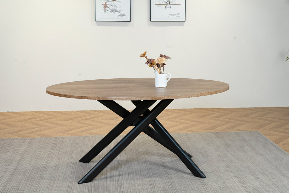 Eettafel Twist ovaal 160cm bruin MDF