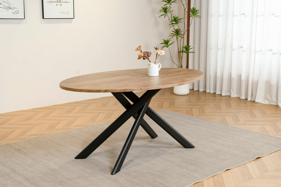 Eettafel Twist ovaal 160cm bruin MDF