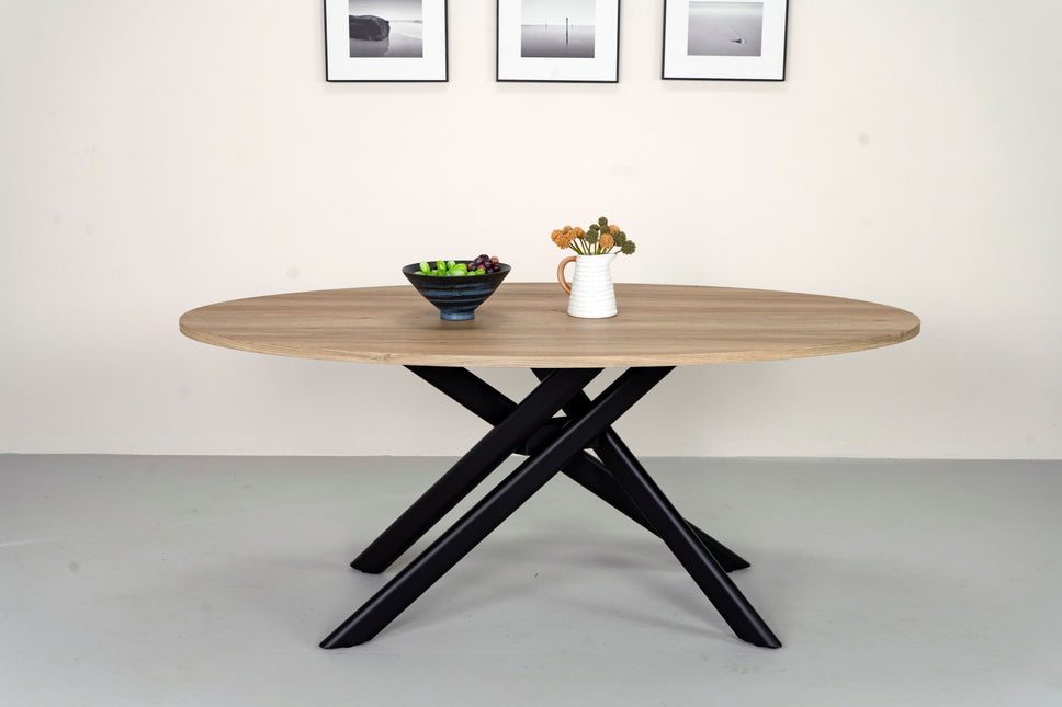 Eettafel Twist ovaal 180cm lichtbruin MDF