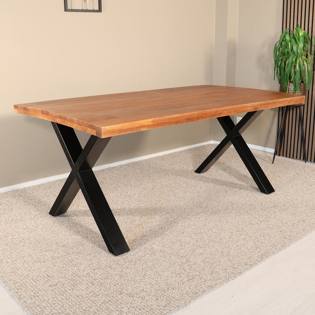 Eettafel Xavier rechthoekig 200cm bruin mangohout