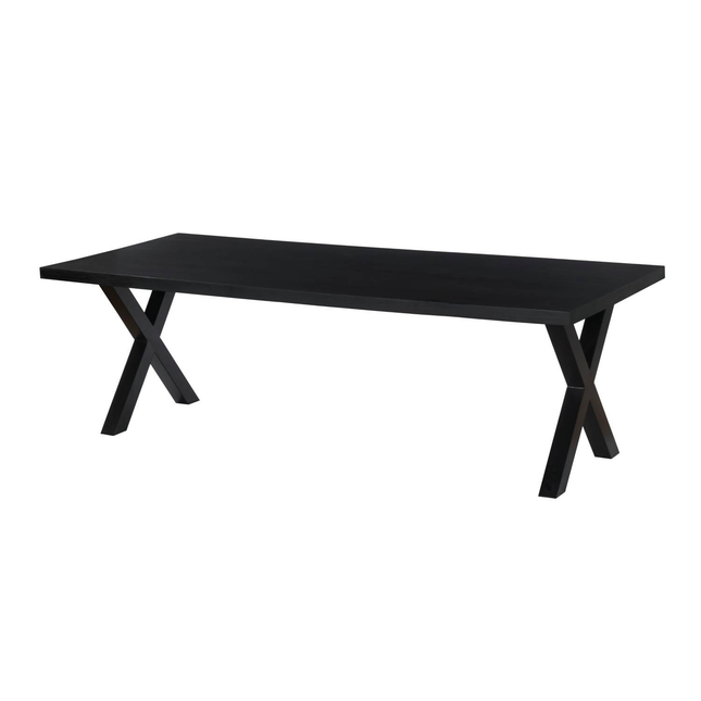 Eettafel Zeno rechthoekig 240cm zwart mangohout