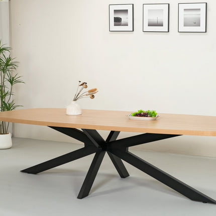 Eettafel Leco deens ovaal 300cm eiken melamine