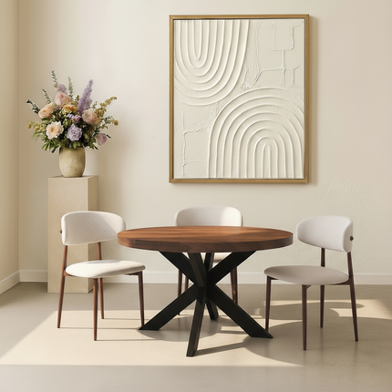 Eettafel Jones rond 120cm bruin mangohout