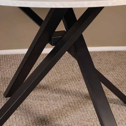 Eettafel marmerlook Ronsi rond 120cm grijs MD