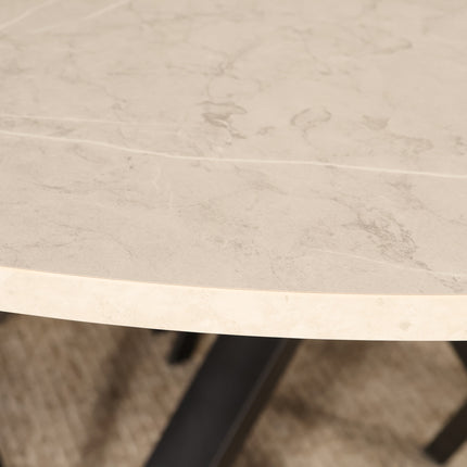 Eettafel marmerlook Ronsi rond 120cm grijs MDF