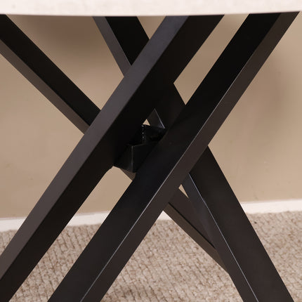 Eettafel marmerlook Ronsi rond 120cm grijs MDF