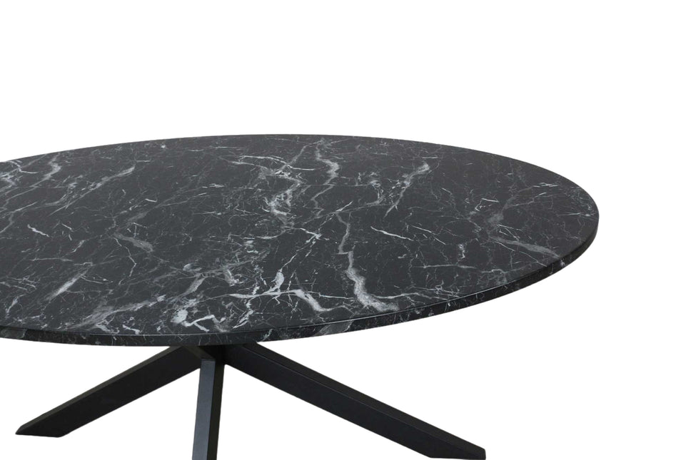 Eettafel ovaal  210cm Jovi marmer zwart ovale tafel