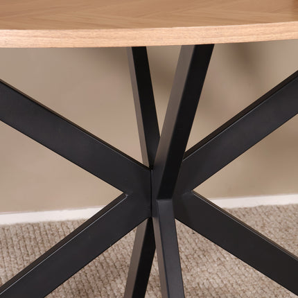 Eettafel visgraat Obie ovaal 160cm bruin MDF