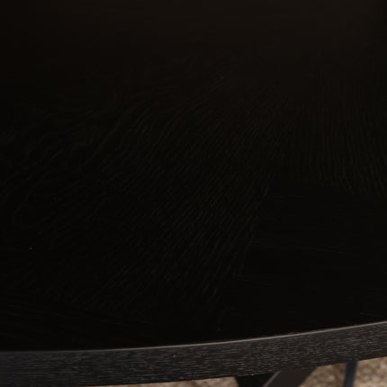 Eettafel visgraat Obie ovaal 160cm zwart MDF