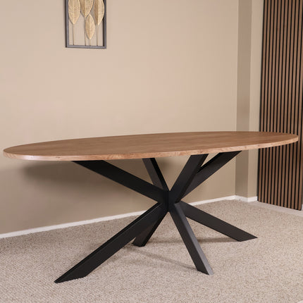 Eettafel Rato ovaal 210cm bruin MDF