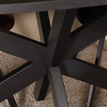 Eettafel visgraat Obie ovaal 210cm zwart MDF